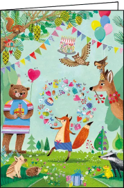 FOREST ANIMALS BIRTHDAY CARD