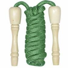 JUMP ROPE WITH WOODEN HANDLE 