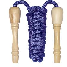 JUMP ROPE WITH WOODEN HANDLE 