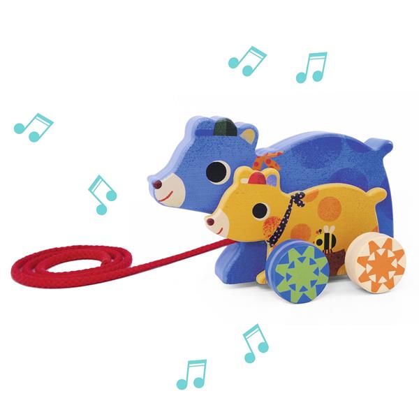 "GABI AND SAM" WOODEN MUSICAL PULL ALONG TOY