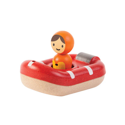 BATH TOY WOODEN BOAT COASTAL GUARD
