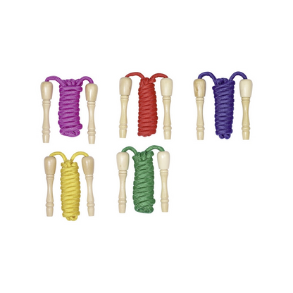 JUMP ROPE WITH WOODEN HANDLE 