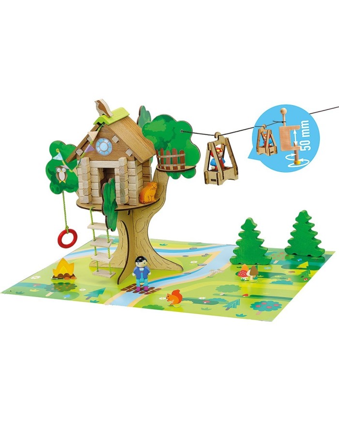 THE WOODEN TREEHOUSE AND ITS ZIP LINE 70 MX