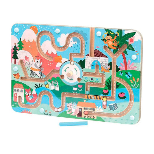 LABYRINTHE MAGNÉTIQUE EN BOIS "SUR LA ROUTE"