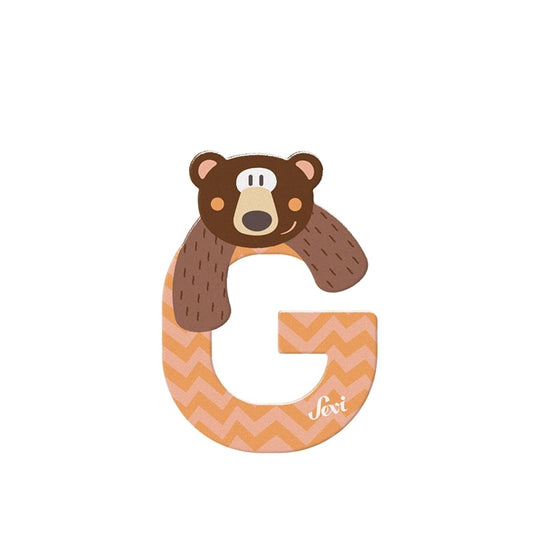 LETTRE G EN BOIS (GRIZZLY)