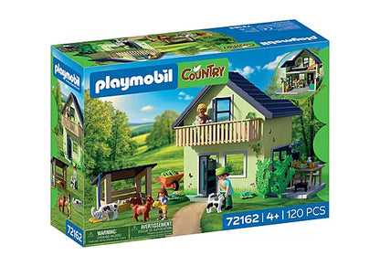 Boîte du jeu Playmobil Country 72162 Maison de la ferme contenant 120 pièces pour enfants de 4 ans et plus.