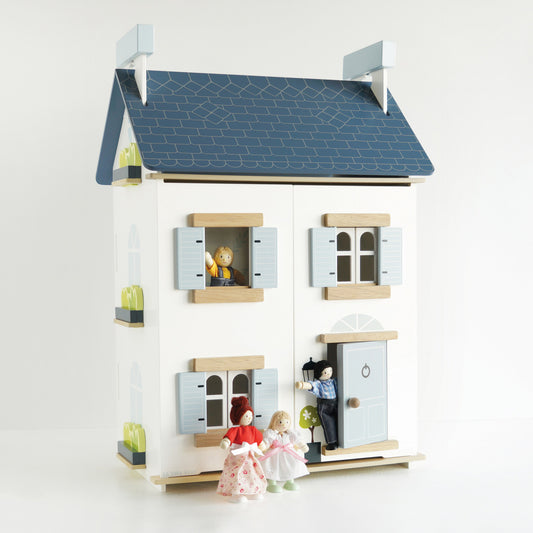 MAISON DE POUPÉES EN BOIS CIEL BLEU