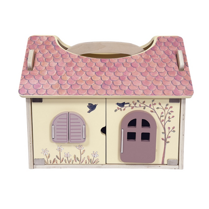 WOODEN DOLLHOUSE WITH BEAR