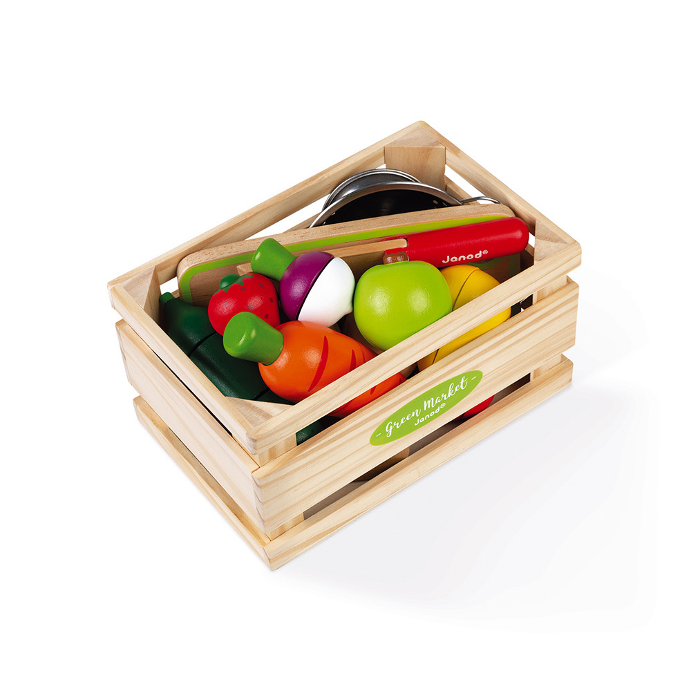 MAXI SET FRUITS ET LÉGUMES À DÉCOUPER EN BOIS