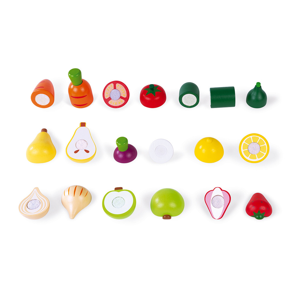 MAXI SET FRUITS ET LÉGUMES À DÉCOUPER EN BOIS