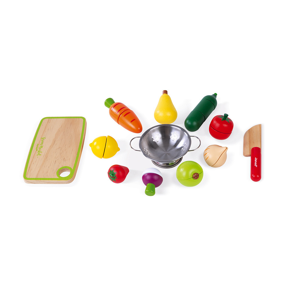 MAXI SET FRUITS ET LÉGUMES À DÉCOUPER EN BOIS