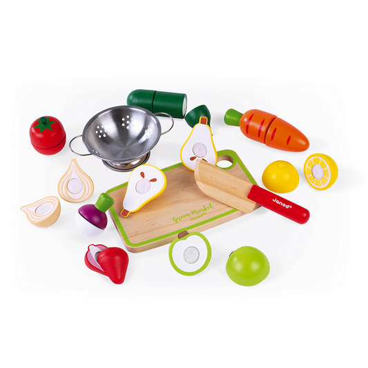 MAXI SET FRUITS ET LÉGUMES À DÉCOUPER EN BOIS