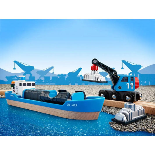 FREIGHT SHIP  AND CRANE FOR TRAIN CIRCUIT