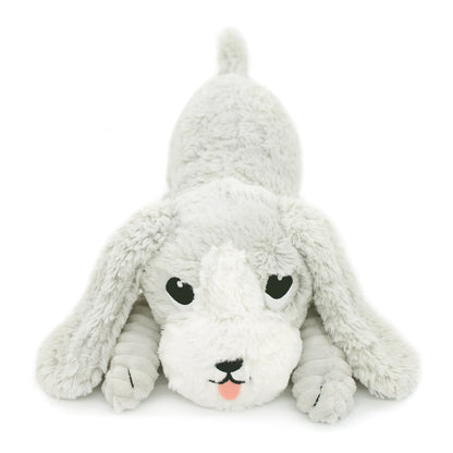 PELUCHE MAMAN-BÉBÉ CHIEN GRIS