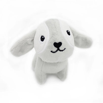 PELUCHE MAMAN-BÉBÉ CHIEN GRIS