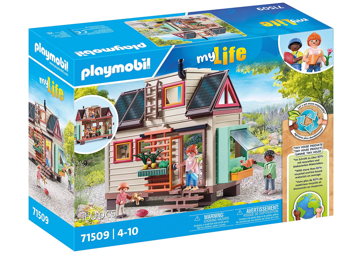 Boîte du jeu de construction Petite Maison Playmobil My Life 71509 pour enfants de 4 à 10 ans.