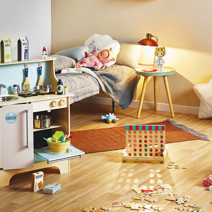 POM' POM' POM' POMME JEU DE 4 À LA SUITE EN BOIS