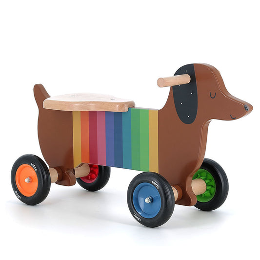 PORTEUR EN BOIS CHIEN MULTICOLORE PAR ANDY WESTFACE