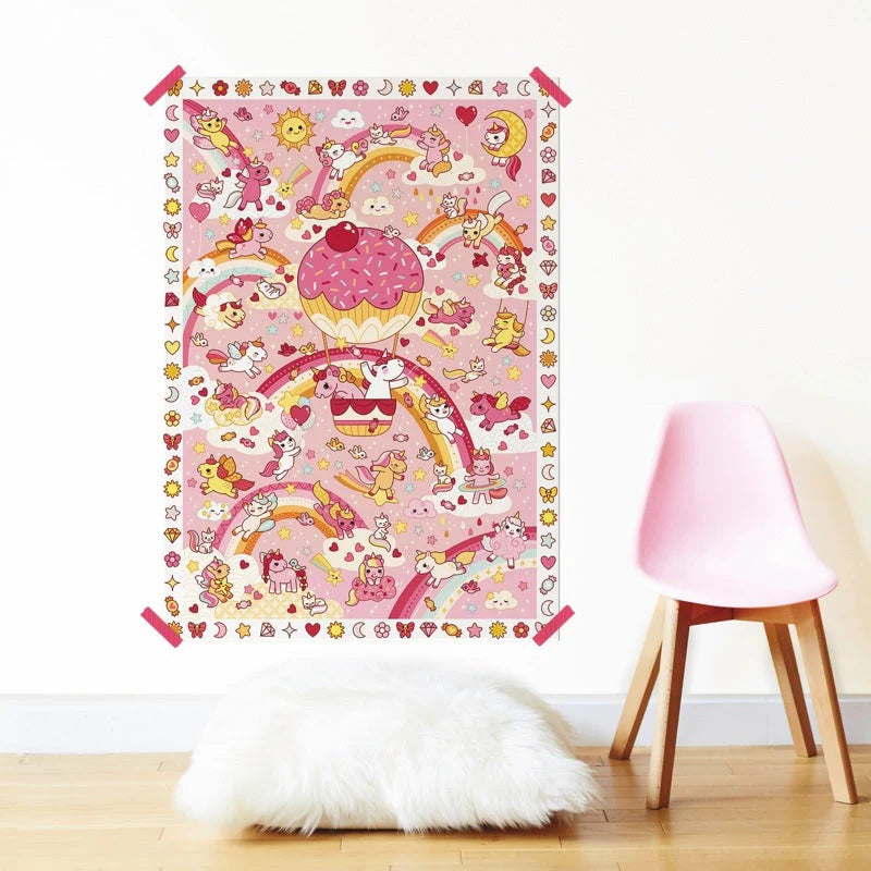 POSTER CRÉATIF + 150 AUTOCOLLANTS LICORNES