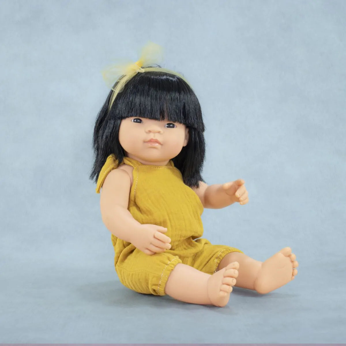 POUPÉE BÉBÉ FILLE CHEVEUX NOIR 38 CM "MES AMIES ET MOI"