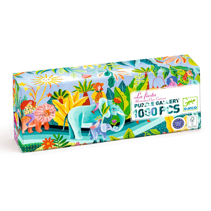 Boîte allongée du puzzle de 1000 pièces La Fiesta de la collection Puzzle Gallery de Djeco.