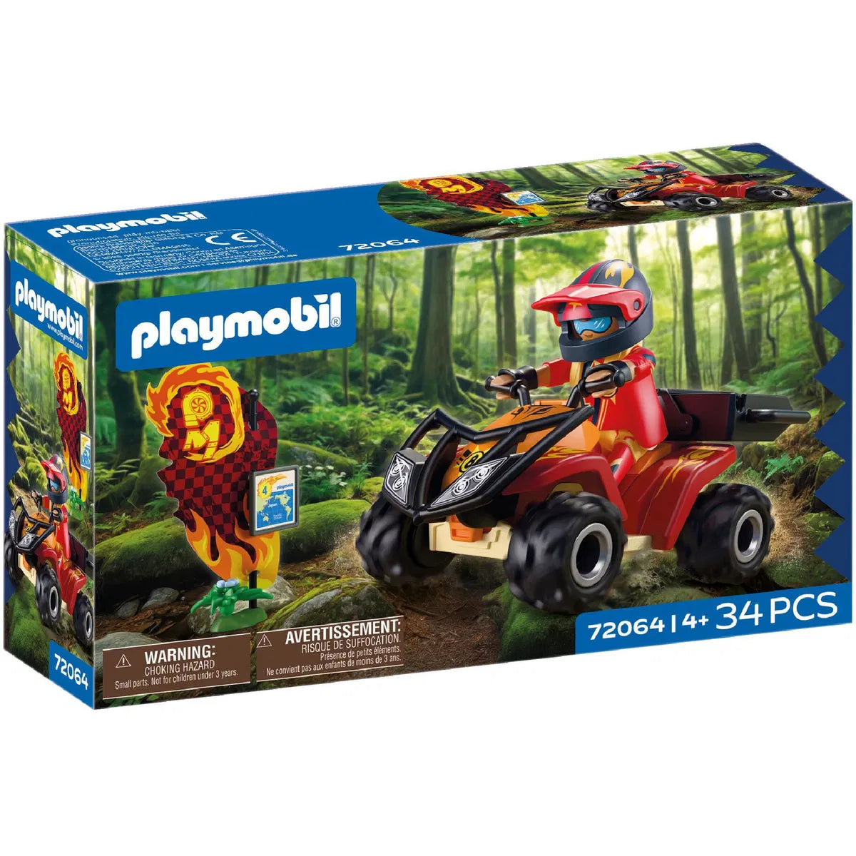 Boîte du jeu Quad tout-terrain Offroad Playmobil 72064 de 34 pièces pour enfants dès 4 ans.
