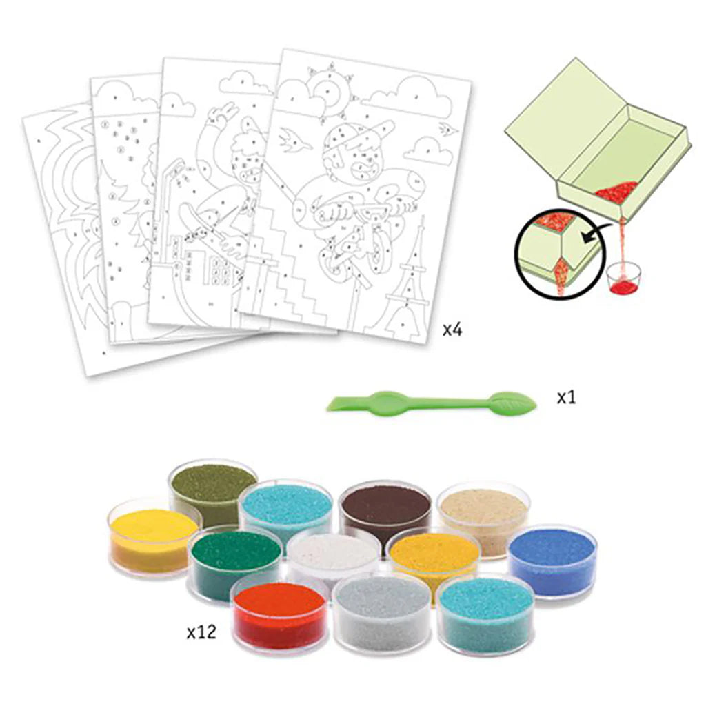 COLOURED SAND ART BY NUMBERS "BOARDSPORT FUN"