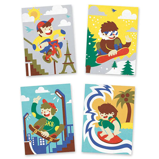 COLOURED SAND ART BY NUMBERS "BOARDSPORT FUN"