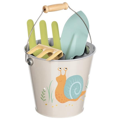 SEAU AVEC OUTILS DE JARDIN ESCARGOT
