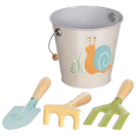SEAU AVEC OUTILS DE JARDIN ESCARGOT
