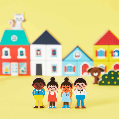 SET OF 36 WOODEN BLOCS CITY "CROSS ROADS"