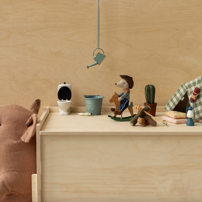 MOUSE LITTLE BROTHER COWBOY ON HIS ROCKING HORSE