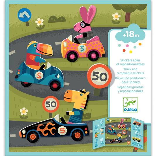 REPOSITIONABLE STICKERS FOR LITTLE “CARS”