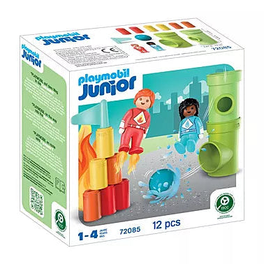 Boîte du jeu de construction Playmobil Junior 72085 Super-Héros en action (12 pièces, 1-4 ans).
