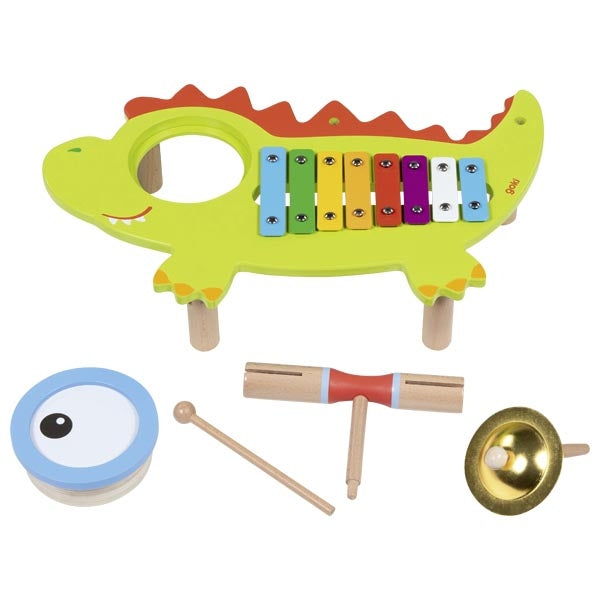 WOODEN CROCODILE MUSICAL TABLE