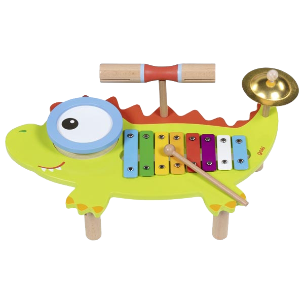 WOODEN CROCODILE MUSICAL TABLE