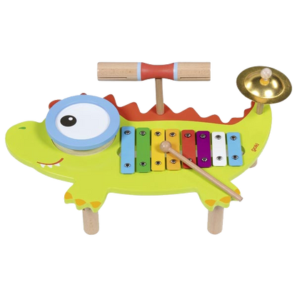 WOODEN CROCODILE MUSICAL TABLE
