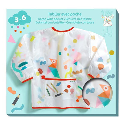 APRON WITH POCKET "STICKERS AND PENCILS"