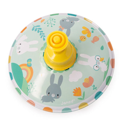 TOUPIE EN MÉTAL LAPIN