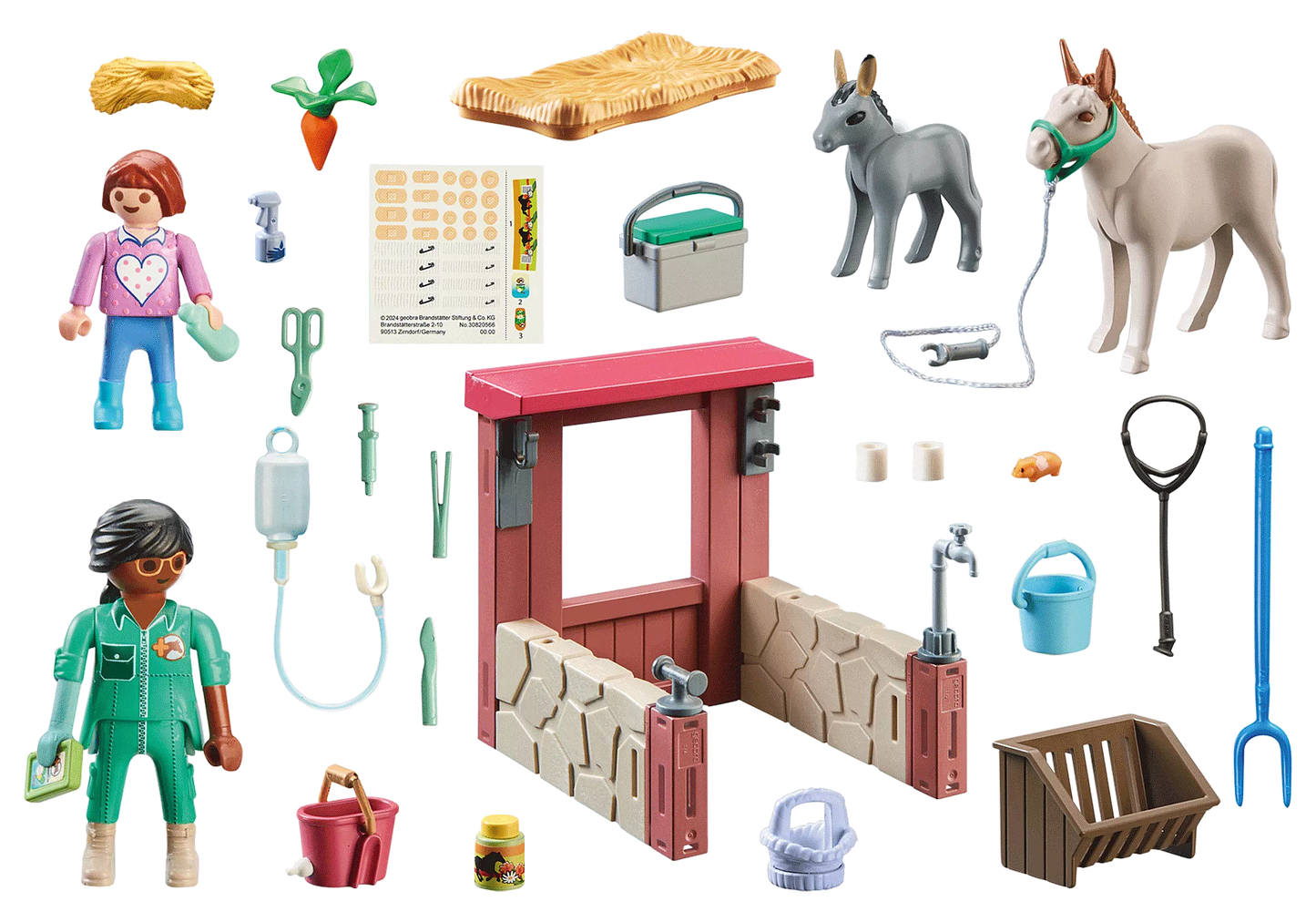 ENSEMBLE VÉTÉRINAIRE AVEC ANIMAUX DE LA FERME