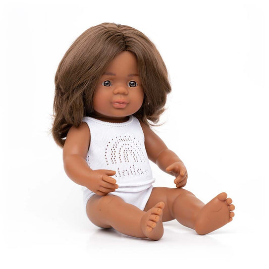 38 CM BROWN HAIR GIRL DOLL