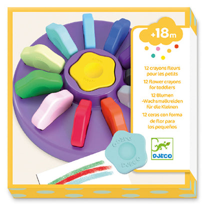 12 CRAYONS FLEURS POUR LES PETITS