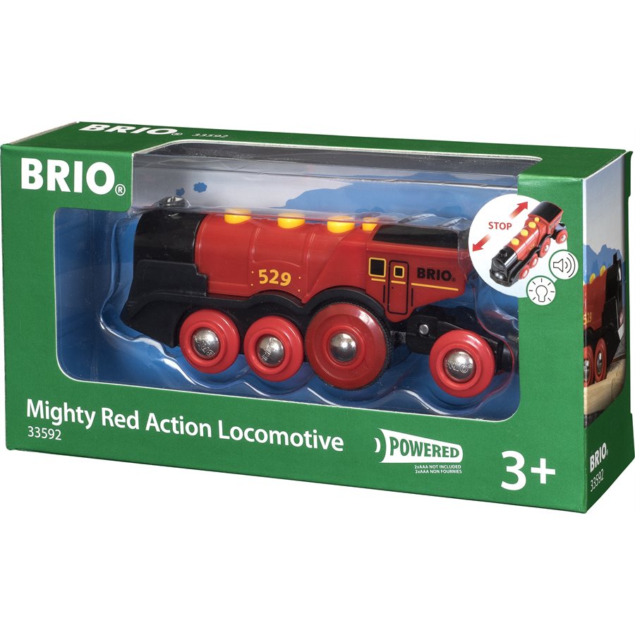 LOCOMOTIVE ROUGE PUISSANTE À PILES