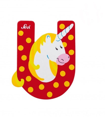 WOODEN LETTER U (UNICORN)