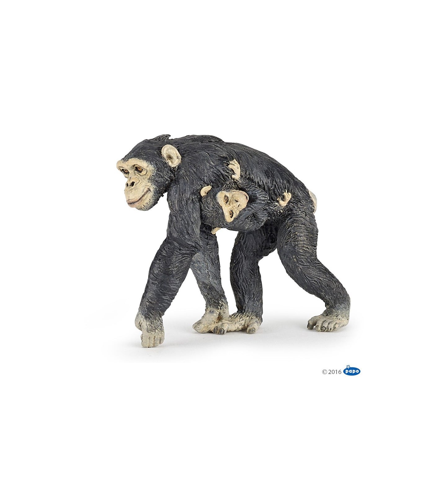 CHIMPANZEE AND BABY FIGURINE