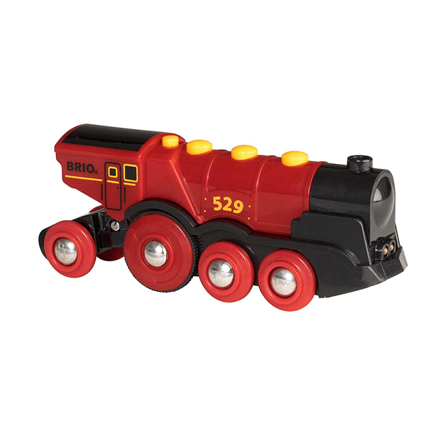 LOCOMOTIVE ROUGE PUISSANTE À PILES
